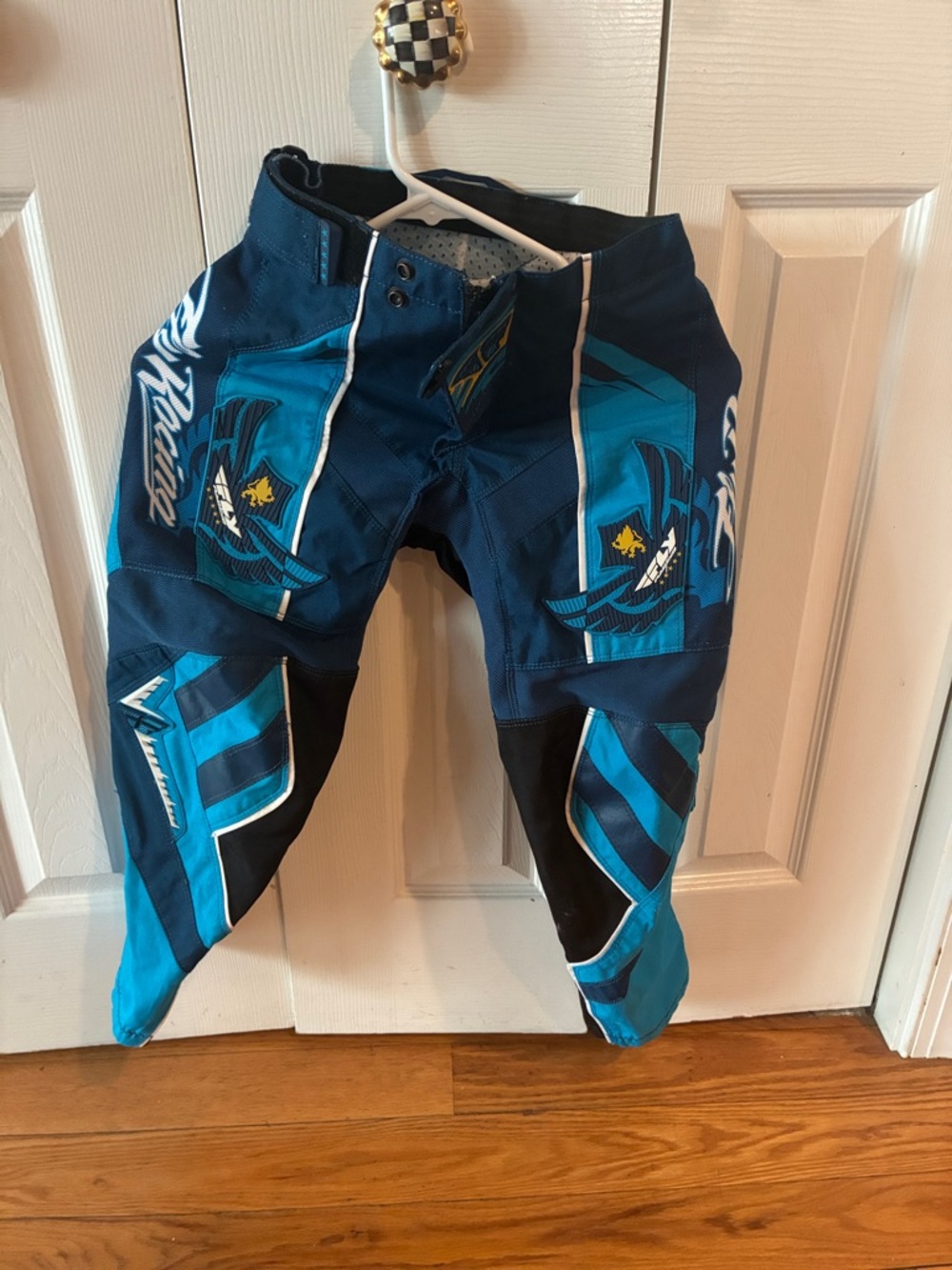 Kids Blue Motocross Riding Pants